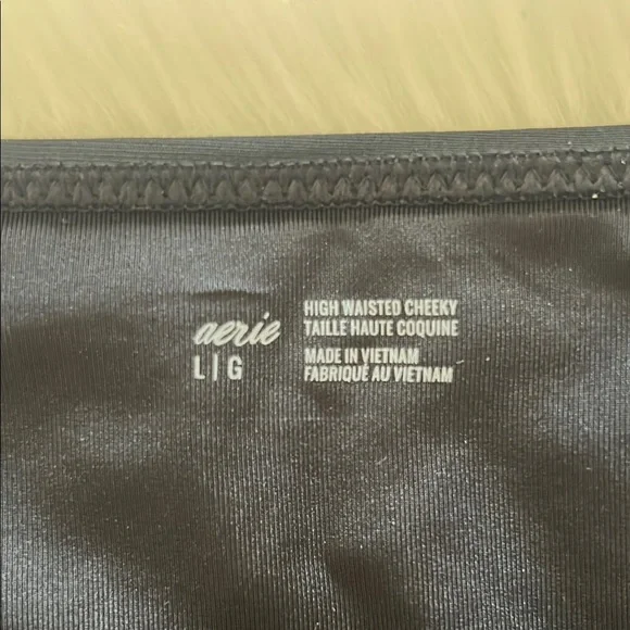 NWOT Aerie High Rise Cheeky Black Swim Bottoms Size Large - Picture 6 of 7